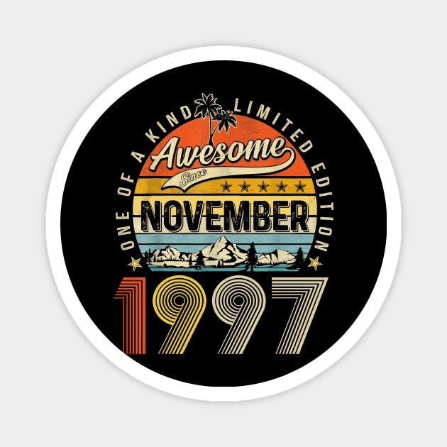 Awesome Since November 1997 Vintage 26th Birthday Magnet by cogemma.art